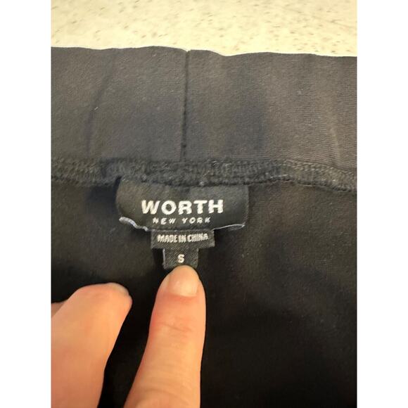 Worth New York Pull On Side Snap Pants Black Elastic Waist size S Blended A60 - Picture 4 of 7